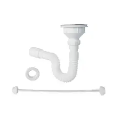 undefined - Kit Instalación Lavaplatos Canastilla 4 En Acero Inoxidable 1