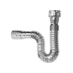 HUMBOLDT - Sifón Flexible Metalizado Con Adaptador Para Instalación De Lavamanos O Lavaplatos