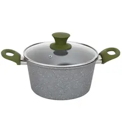 JUST HOME COLLECTION - Olla 20cm 2.7 Litros Marble Gris Mango Touch Oliva