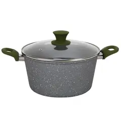 JUST HOME COLLECTION - Olla 24cm 4.3 Litros Marble Gris Mango Touch Oliva
