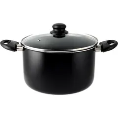 undefined - Olla 24cm Negra Tapa Vidrio