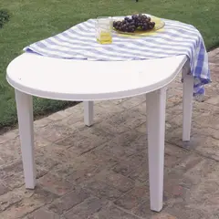 VANYPLAS - Mesa Ovalada Plástica Blanco 141x80x70 Cm