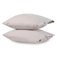 JUST HOME COLLECTION - Set de 2 Fundas Almohada 50x75 cm 300 Hilos Taupe