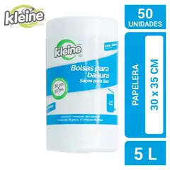 KLEINE WOLKE - Bolsa Basura 30x35cm Rollo x50 Unidades Minipapelera Blanco