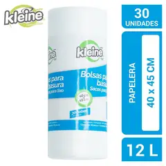 KLEINE WOLKE - Bolsa Basura 40x45cm Rollo x30 Unidades Minipapelera Blanco