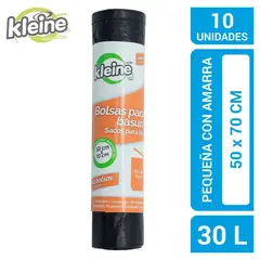 KLEINE WOLKE - Bolsa Basura 50x70cm Rollo x10 Unidades Pequeña Negro