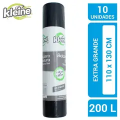 KLEINE WOLKE - Bolsa de Basura 110x130cm x10 Unidades Industrial Negro