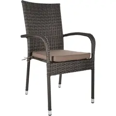 undefined - Silla Para Terraza Rattan Sintético Porto Wengue