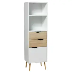 TVILUM - Biblioteca Oslo 50x39x171 Cm Blanco Roble
