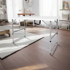 KLIMBER - Mesa Plegable Portafolio Plástica Polietileno 120x60x74cm Blanca