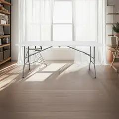 KLIMBER - Mesa Plegable Portafolio Plástica Polietileno 180x75x74cm Blanca