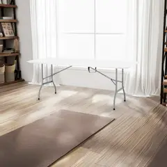KLIMBER - Mesa Plegable Portafolio Plástica Polietileno 244x75x74cm Blanca