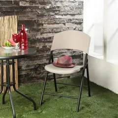 LIFETIME - Silla Sin Brazos Plegable Polietileno Taupe