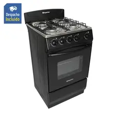 SUPERIOR - Estufa de Piso con 4 Puestos Piso con Horno Gas Natural Negro
