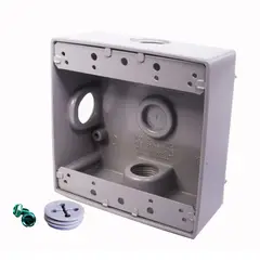 CU CONECTORES - Caja Aluminio 2400 - Cuadrada 3 Salidas