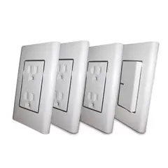 HALUX - Kit De 3 Tomas Dobles + 1 Interruptor Con Tapa