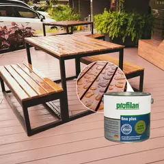 PROFILAN - Pintura para madera en exterior base agua incolor 2.5 lts fina plus