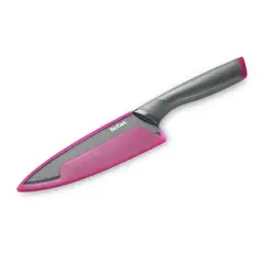TEFAL - Cuchillo Chef 15cm Gris Acero Inoxidable Fresh Kitchen Mango en Silicona