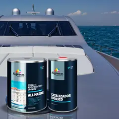 ALGRECO - Kit Esmalte Anticorrosivo All Marine+Catalizador 1 Galón Blanco