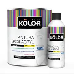 KOLOR - Pintura para Interior Epoxi Acryl 1 Galón + Catalizador Blanco Brillante