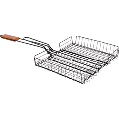 MR BEEF - Parrilla para Asador Multinivel Mango de Madera 62x32cm