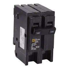 SCHNEIDER ELECTRIC - Mini Breaker Homeline, 2 Polos, 100 A, 10 Ka, 120-240 V Ac, Enchufable