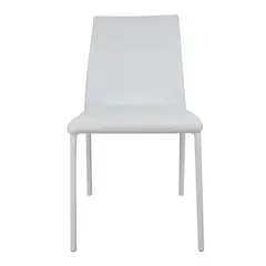 HOGAR VENECIA - Silla para Comedor Lugo Tapizada en Cuero Sintético Blanca