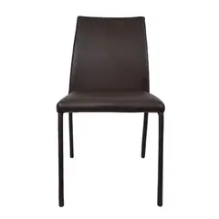 HOGAR VENECIA - Silla para Comedor Lugo Tapizada en Cuero Sintético Chocolate