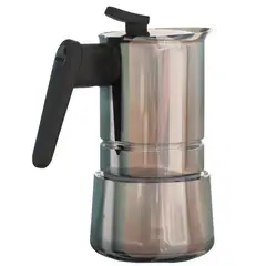 PEDRINI - Cafetera 10 Tazas 42ml Steel Moka Acero