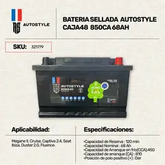 AUTOSTYLE - Batería Sellada Caja48 850CA 68AH