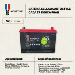 AUTOSTYLE - Batería Sellada Caja 27 Derecha 1100CA 90AH