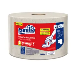 FAMILIA INSTITUCIONAL - Limpión Desechable Papel Rollo x 400 Metros