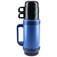 CASA BONITA - Termo Plástico 1 Litros Azul Con 2 Pocillos