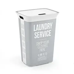 KIS - Canasta para Ropa Plastica 60 Litros Blanca Laundry