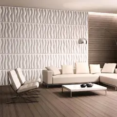 WALL FORMS - Pared Panel Decorativo 3D Ondas Blanco Caja x3m2 (12 Paneles 50x50 c/u)