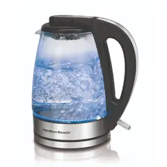 HAMILTON BEACH - Tetera Eléctrica de Vidrio 1.7 Litros con Luz REF 40865