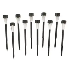 JUST HOME COLLECTION - Set de 10 Estaca Solar LED Acero Negro