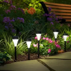 JUST HOME COLLECTION - Set de 10 Estaca Solar Led Acero Negro