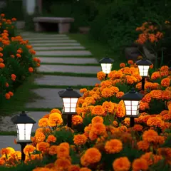 JUST HOME COLLECTION - Estaca Solar LED Decorativa Farol Negro 35 cm