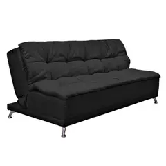 JUST HOME COLLECTION - Sofá Cama Blis 3 Puestos Tela Negro