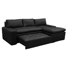 JUST HOME COLLECTION - Sofá Cama Esquinero Dido Derecho 5 Puestos Ecocuero Negro
