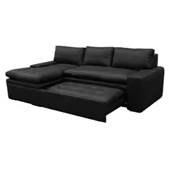 undefined - Sofá Cama Esquinero Dido Izquierdo 5 Puestos Ecocuero Negro