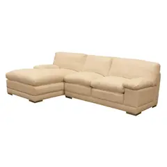 undefined - Sofá Esquinero Alexa Izquierdo 5 Puestos Ecocuero Beige