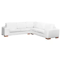 JUST HOME COLLECTION - Sofá Esquinero Salerno 6 Puestos Ecocuero Beige