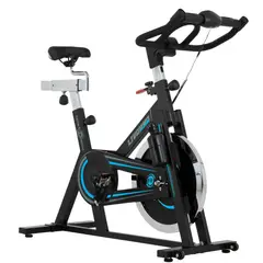 SPORTFITNESS - Bicicleta Spinning Wt 9.2 Con Ciclocomputador Capacidad 100 Kg Color Negro/Azul