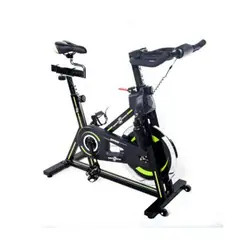 SPORTFITNESS - Bicicleta Spinning Genoa Con Ciclocomputador Capacidad 100 Kg Color Negro/Azul
