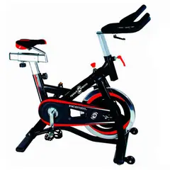 SPORTFITNESS - Bicicleta Spinning Vicenza Con Monitor Capacidad 120 Kg Color Negro/Rojo