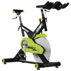 SPORTFITNESS - Bicicleta Spinning Siena Con Ciclocomputador Capacidad 150 Kg Color Negro/Verde