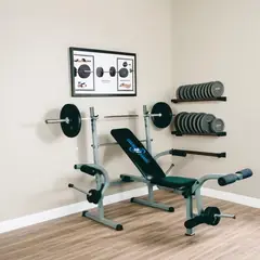 SPORTFITNESS - Banco De Pesas Multifuncional Piernas Y Pecho Capacidad 120Kg Color Gris