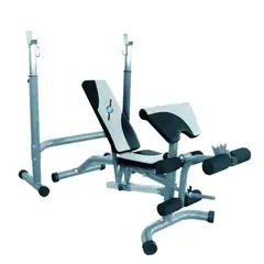 SPORTFITNESS - Banco Para Pesas Olímpico Con Predicador Capacidad 120 Kg Color Gris